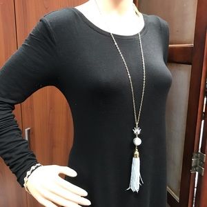 Stone & Tassel Lariant Naclace, Crystal Bracelet 2 for $10